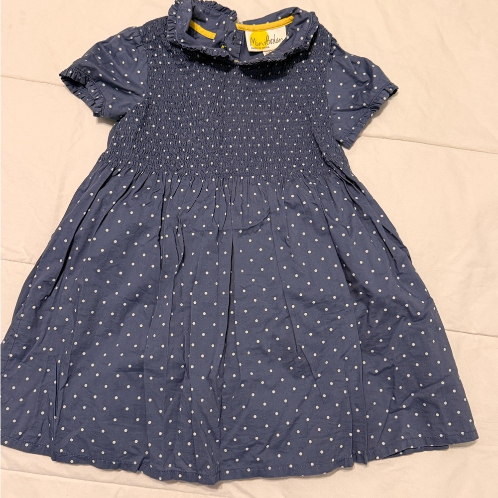 Mini Boden Blue Polka Dot Kids Dress